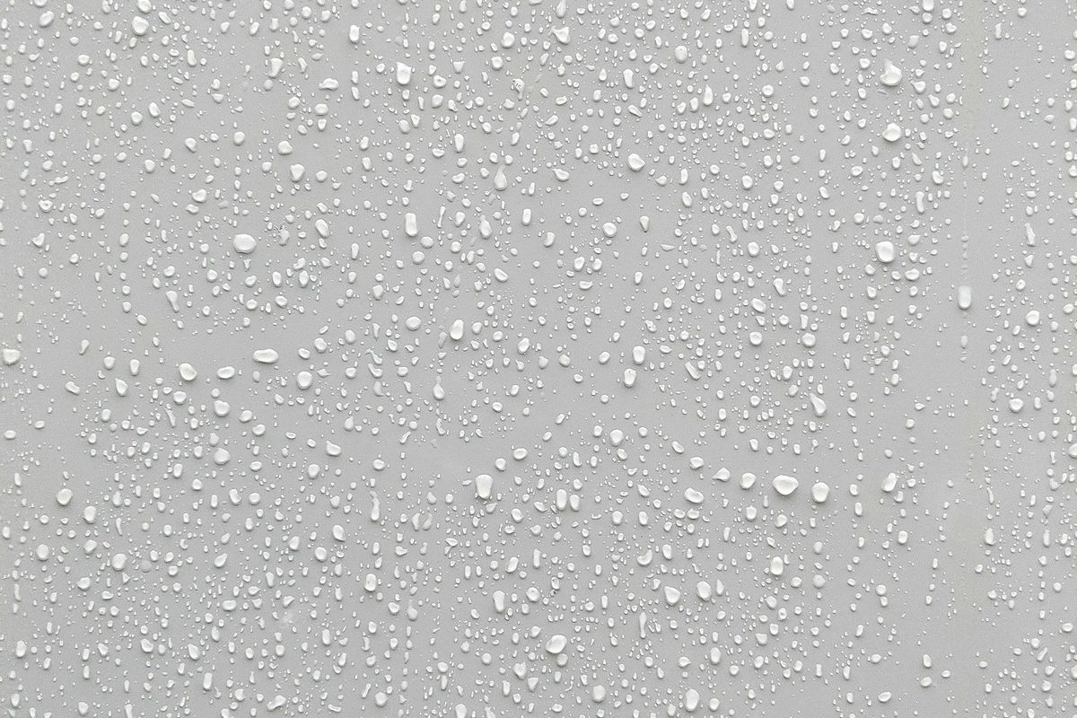 Water beading up on a protected surface