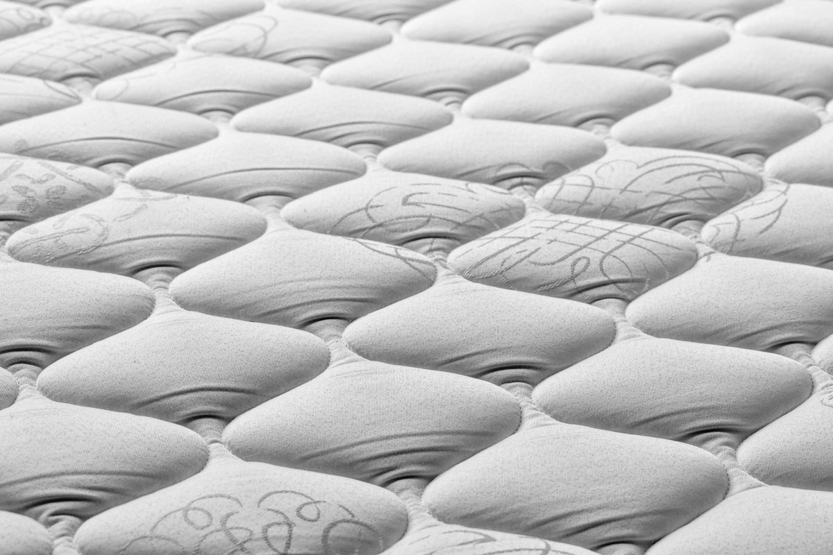 Close-up of a quilted mattress top